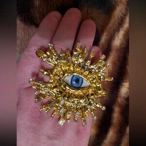 Surrealism Blue Eyes Baroque Eyes Adjustable Ring